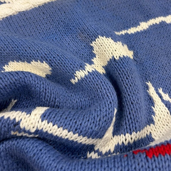 Vintage hand knit nautical scene cotton sweater - Picture 4 of 6
